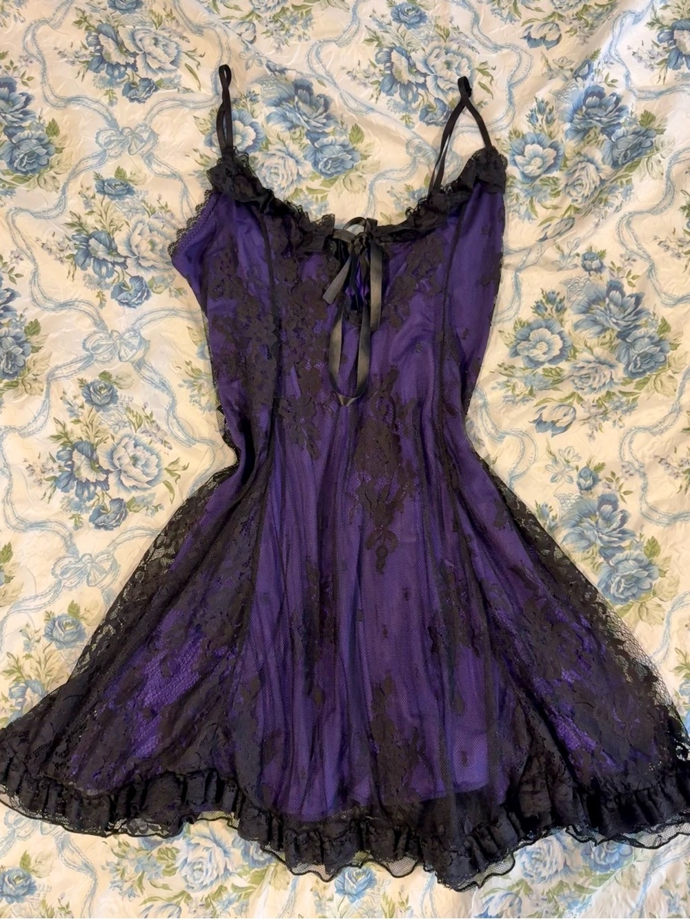 Dolls Kill Widow lace overlay mini dress- purple size small